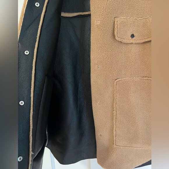 Zara Teddy Sherpa Shearling Oversized Shirt Jacket Shacket - Picture 3 of 7